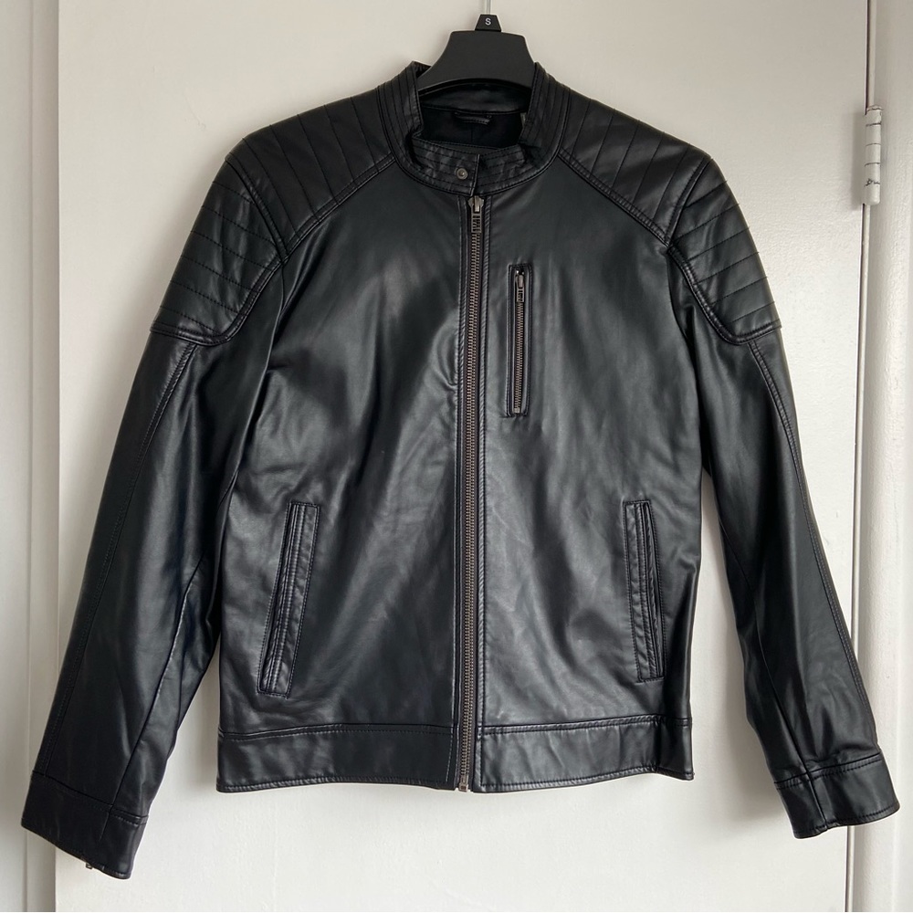 Black Rivet Faux Leather Jacket Gem